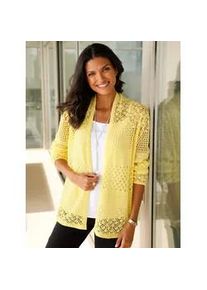 Strickjacke Classic Basics, Damen, Gr. 46, gelb (zitrone), 100% Polyacryl, unifarben, Strickjacken Strickjacke