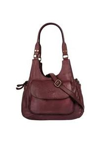 Umh&auml;ngetasche Samantha Look, Damen, Gr. B/H/T: 37cm x 18cm x 13cm onesize, rot (bordeaux), Leder, leicht gl&auml;nzend, unifarben, Taschen Umh&auml;ngetasche, echt Leder, Made in Italy