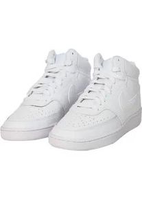 Sneaker Nike SPORTSWEAR "Wmns Court Vision Mid", Damen, Gr. 38, wei&szlig;, Leder, Schuhe Sneaker, Design auf den Spuren des Air Force 1