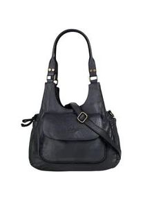 Umh&auml;ngetasche Samantha Look, Damen, Gr. B/H/T: 37cm x 18cm x 13cm onesize, blau, Leder, leicht gl&auml;nzend, unifarben, Taschen Umh&auml;ngetasche, echt Leder, Made in Italy
