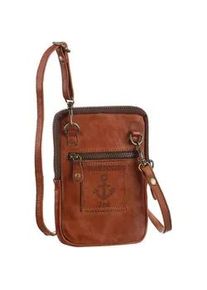 Mini Bag Harbour 2nd "Benita", Damen, Gr. B/H/T: 11cm x 18cm x 2cm, braun (cognac), Leder, Taschen, Umh&auml;ngetasche, Schultertasche mit typischen Marken-Anker-Label