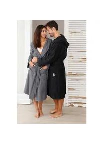 Unisex-Bademantel Bruno Banani "Robby, ideal f&uuml;r Sauna & Spa, Standardl&auml;nge & &Uuml;berl&auml;nge" Gr. XXL, grau, L:125cm, Walkfrottee, Hausm&auml;ntel, Damen & Herren Badem&auml;ntel, Baumwolle, mit Taschen, Sauna, XS-3XL