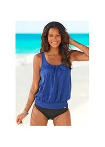 Oversize-Tankini Lascana, Damen, Gr. 36, N-Gr, blau, Polyamid, unifarben, Bikini-Sets, Miederverst&auml;rkung am Cup, Unterbrustgummi rundum, verstellbare Tr&auml;ger