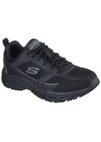 Sneaker Skechers "OAK CANYON-VERKETTA", Herren, Gr. 40, schwarz, Leder, Lederimitat, Textil, Schuhe Sneaker, mit Relaxed Fit-Ausstattung, Freizeitschuh, Halbschuh, Schn&uuml;rschuh