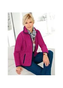 Fleecejacke Casual Looks, Damen, Gr. 54, pink (fuchsia), 100% Polyester, gemustert, unifarben, Jacken Fleecejacke