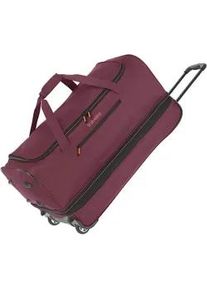 Reisetasche Travelite "BASICS, verschiedene Gr&ouml;&szlig;en und Farben", Gr. B/H/T: 70cm x 46cm x 37cm, rot (bordeaux), Polyester, Taschen Reisetasche, Duffle Bag Reisegep&auml;ck Sporttasche Reisebag mit Trolleyfunktion
