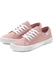 Sneaker Lascana, Damen, Gr. 35, rosa (altrosa), Obermaterial: 100% Textilmaterial. Decksohle: 100% Textilmaterial. Futter: 100% Textilmaterial. Laufsohle: 100% Synthetik, unifarben, Basic, Schuhe Skaterschuh Canvassneaker Sneaker low, aus Textil, Schn&uuml;rhalbschuh, Freizeitschuh, Turnschuh