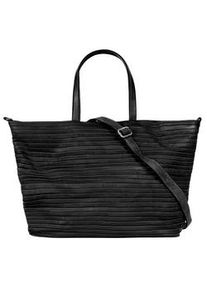 Shopper Samantha Look, Damen, Gr. B/H/T: 37cm x 30cm x 14cm onesize, schwarz, Leder, leicht gl&auml;nzend, unifarben, Taschen Shopper, echt Leder, Made in Italy