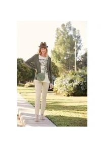 Strickjacke Heine, Damen, Gr. 36, gr&uuml;n (oliv), 100% Baumwolle, unifarben, Strickjacken Strickjacke