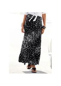 Maxirock Vivance, Damen, Gr. 38, schwarz-wei&szlig; (schwarz, wei&szlig;, bedruckt), Jersey, Obermaterial: 100% Viskose, gepunktet, figurumspielend lang, R&ouml;cke Maxirock, mit Punkteprint und elastischem Bund, sommerlicher Jerseyrock