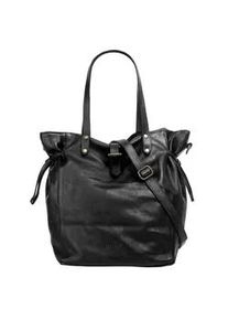 Shopper FORTY, Damen, Gr. B/H/T: 33cm x 30cm x 23cm onesize, schwarz, Leder, leicht gl&auml;nzend, unifarben, Taschen Shopper, echt Leder, Made in Italy