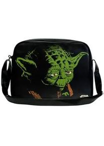 Schultertasche logoshirt "Yoda - Krieg der Sterne", Damen, Gr. B/H/T: 37cm x 28cm, schwarz, Lederimitat, bedruckt, Taschen Schultertasche, mit coolem Yoda-Frontprint
