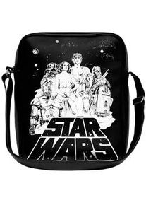 Schultertasche logoshirt "Krieg der Sterne - Emblem", Damen, Gr. B/H/T: 28cm x 32cm, schwarz, Polyurethan (PU), bedruckt, Taschen Schultertasche, mit Krieg der Sterne-Frontprint