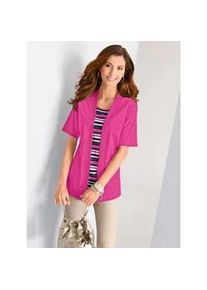 2-in-1-Shirt Classic Basics "Shirt", Damen, Gr. 44, pink, 100% Baumwolle, gemustert, gestreift, mehrfarbig, unifarben, Rundhals, Shirts 2-in-1 Shirt