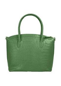Henkeltasche CLUTY, Damen, Gr. B/H/T: 32cm x 27cm x 5cm onesize, gr&uuml;n, Leder, Taschen, echt Leder, Made in Italy
