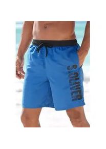 Badeshorts s.Oliver, Herren, Gr. M (50), Lang, blau (blau (langgr&ouml;&szlig;e)), Microfaser, Polyester, Badehosen Badeshorts
