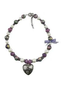 Allg&auml;u Rebell Kette mit Anh&auml;nger ALLG&Auml;U REBELL "Toni", Damen, Gr. onesize, Metall, lila, Basic, Halsketten, mit echten Keramikperlen