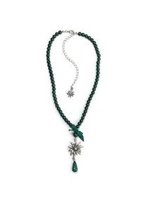Allg&auml;u Rebell Kette mit Anh&auml;nger ALLG&Auml;U REBELL "Sonia", Damen, Gr. onesize, Glas, gr&uuml;n, Basic, Halsketten, mit Edelwei&szlig; Anh&auml;nger