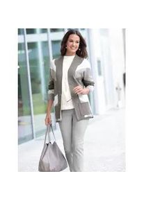 Jacquardstrickjacke Inspirationen, Damen, Gr. 38, schwarz (anthrazit, steingrau, gemustert), 52% Viskose, 26% Polyester, 22% Polyamid, gemustert, mehrfarbig, Strickjacken