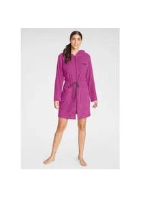 Damenbademantel Kangaroos "Kira, ideal f&uuml;r Sauna & Spa, Hotelbademantel, Morgenmantel" Gr. S, pink (pink, grau), L:90cm, Leichtfrottier, Hausm&auml;ntel, mit Bindekordel, kurz, Badem&auml;ntel f&uuml;r Damen, XS-3XL