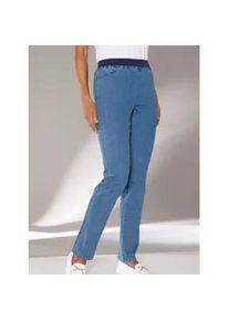 Stretch-Jeans Classic Basics, Damen, Gr. 54, Normalgr&ouml;&szlig;en, blau (blau, bleached), 84% Baumwolle, 15% Polyester, 1% Elasthan, unifarben, lang, Jeans