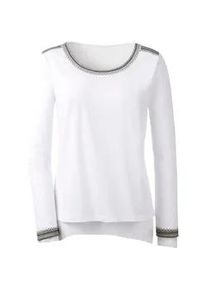 Rundhalsshirt Inspirationen "Shirt", Damen, Gr. 52, beige (ecru), 50% Baumwolle, 50% Modal, bedruckt, gemustert, mehrfarbig, metallic, unifarben, Rundhals, Shirts Rundhalsshirt