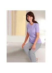 Classic Dog Kurzarmpullover CLASSIC "Pullover", Damen, Gr. 54, lila (flieder), 65% Viskose, 35% Baumwolle, unifarben, figurumspielend, Pullover