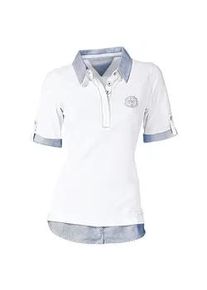 Poloshirt Inspirationen "Poloshirt", Damen, Gr. 52, wei&szlig;, 100% Baumwolle, unifarben, ohne Ausschnitt, Shirts