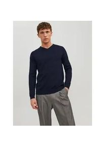 Jack & Jones V-Ausschnitt-Pullover JACK & JONES "JJEBASIC mit V-Ausschnitt, ideal f&uuml;r Herbst und Alltag", Herren, Gr. M, blau (navy blazer), Obermaterial: 100% Baumwolle, unifarben, schmal, V-Ausschnitt, Pullover, unifarben, modisch, slim fit, Baumwolle, V-Ausschnitt