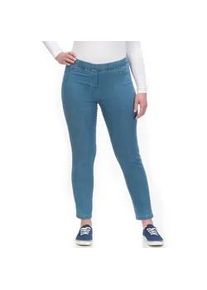 Jeansjeggings KjBRAND "JENNY", Damen, Gr. 46, N-Gr, blau (denim bleached), Denim/Jeans, Obermaterial: 78% Baumwolle, 18% Polyester, 4% Elasthan, unifarben, skinny fit lang, Jeans, angenehm weiche Quer-Stretch Qualit&auml;t