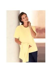 Classic Dog Strickpullover CLASSIC "Twinset", Damen, Gr. 54, gelb (vanillegelb), 100% Polyacryl, unifarben, figurumspielend, Pullover Twinset