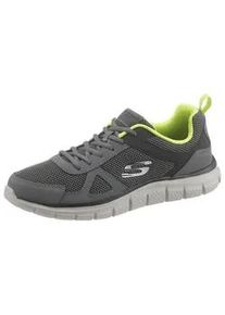 Sneaker Skechers "Track", Herren, Gr. 45, grau (grau schwarz), Leder, Textil, Schuhe Sneaker, mit seitlichem Logo, Freizeitschuh, Halbschuh, Schn&uuml;rschuh