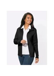 Strickjacke Casual Looks, Damen, Gr. 54, schwarz, 50% Baumwolle, 50% Polyacryl, unifarben, figurumspielend, Strickjacken Strickjacke