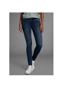 Skinny-fit-Jeans Arizona "Shaping", Damen, Gr. 40, N-Gr, blau (dunkelblau use), Jeans, Obermaterial: 79% Baumwolle, 19% Polyester, 2% Elasthan, Basic, eng lang, Jeans, skinny Passform, normale Leibh&ouml;he, in Stretch-Qualit&auml;t, Used-Look, Topseller