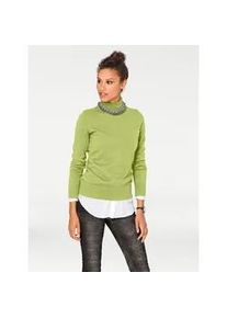 Rollkragenpullover Heine "Rollkragen-Pullover", Damen, Gr. 40, gr&uuml;n (kiwi), 100% Baumwolle, unifarben, Pullover Rollkragenpullover
