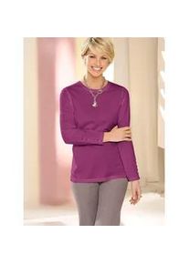 Langarmshirt Classic Basics "Shirt", Damen, Gr. 52, pink (fuchsia), 100% Baumwolle, unifarben, Rundhals, Shirts Langarmshirt