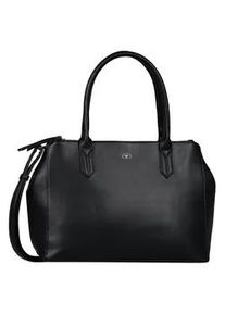Shopper Tom Tailor "Roma", Damen, Gr. B/H/T: 36cm x 27cm x 14cm, schwarz, Polyurethan, Polyurethan (PU), clean, gepflegt, unifarben, Taschen Shopper, aus fein genarbtem Lederimitat, modisch schlicht