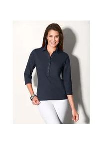 Poloshirt Casual Looks "Poloshirt", Damen, Gr. 54, blau (marine), 50% Baumwolle, 50% Modal, unifarben, ohne Ausschnitt, Shirts