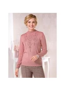 Stehkragenpullover Classic Basics "Pullover", Damen, Gr. 42, rosa (rosenquarz), 100% Polyacryl, unifarben, Pullover Stehkragenpullover