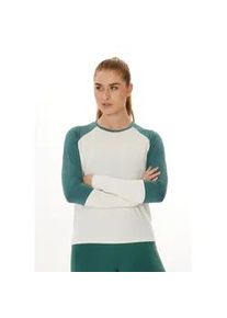Langarmshirt Endurance "Abbye", Damen, Gr. 38, gr&uuml;n (gr&uuml;n, beige), 95% Viskose, 5% Elasthan, unifarben, normal, Rundhals, Shirts Langarmshirt, mit praktischer Quick Dry-Funktion