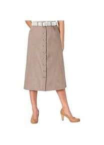 Jeansrock Inspirationen, Damen, Gr. 23, beige, 96% Baumwolle, 4% Elasthan, unifarben, wadenlang, R&ouml;cke Jeansrock