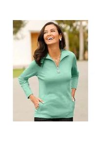 Langarmshirt Classic Basics "Shirt", Damen, Gr. 54, gr&uuml;n (hellgr&uuml;n), 100% Baumwolle, unifarben, V-Ausschnitt, Shirts Langarmshirt