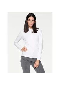 Poloshirt Heine "Poloshirt", Damen, Gr. 48, wei&szlig;, 95% Baumwolle, 5% Elasthan, unifarben, Shirts