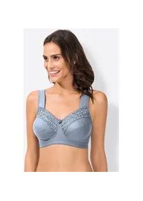 Miss Mary Of Sweden Entlastungs-BH MISS MARY, Damen, Gr. 105, Cup D, blau (bleu), 83% Baumwolle, 10% Elasthan, 7% Polyamid, BHs BH Entlastungs-BH B&uuml;gelloser-BH