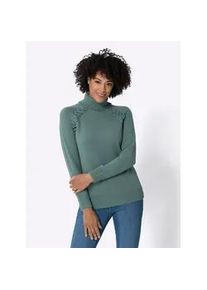 Rollkragenpullover Classic Basics "Rollkragen-Pullover", Damen, Gr. 48, gr&uuml;n (jade), 100% Polyacryl, unifarben, Pullover Rollkragenpullover