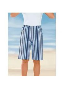 Bermudas Classic Basics, Damen, Gr. 52, Normalgr&ouml;&szlig;en, blau (jeansblau, gestreift), 100% Baumwolle, gemustert, gestreift, mehrfarbig, knielang, Hosen Bermudas