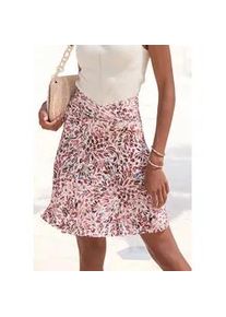 Jerseyrock Vivance, Damen, Gr. 40, lila (creme, mauve bedruckt), Jersey, Obermaterial: 100% Viskose, bedruckt, figurumspielend kniefrei, R&ouml;cke, mit Blumendruck, Minirock, Sommerrock