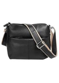 Umh&auml;ngetasche Samantha Look, Damen, Gr. B/H/T: 26cm x 24cm x 5cm onesize, schwarz, Leder, unifarben, Taschen Umh&auml;ngetasche, echt Leder, Made in Italy
