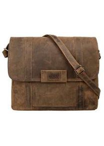 Umh&auml;ngetasche BAGAN, Gr. B/H/T: 30cm x 27cm x 4cm onesize, braun, Leder, vintage, Taschen Umh&auml;ngetasche, echt Leder