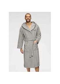 Unisex-Bademantel Kangaroos "Cassidy, f&uuml;r Damen & Herren, Standardl&auml;nge & &Uuml;berl&auml;nge" Gr. XXXL, grau (hellgrau), L:125cm, Walkfrottee, Hausm&auml;ntel, mit Taschen, M&auml;nner und Frauen, Baumwolle, Reise, Hotel, Sauna, S-3XL